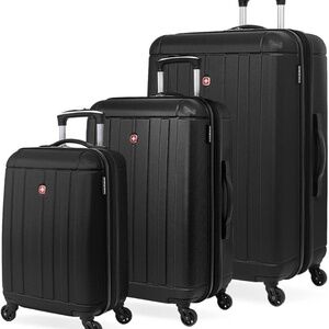 SwissGear Hardside Expandable Luggage Black 3-Piece Set (18/23/27) - NEW IN BOX